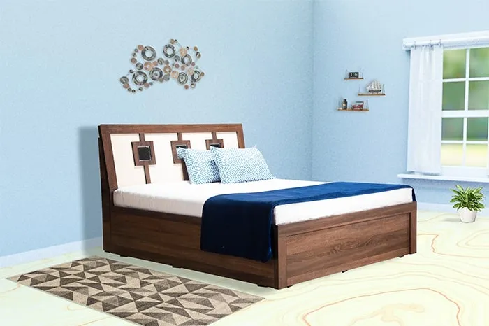 VIVDeal Off White & Dark Queen Bed